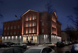 Разоработка проекта архитектурной подсветки здания МВД в Челябинске.