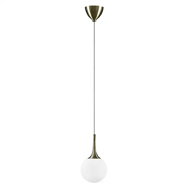 Globo Светильник подвесной 1xE14 max40W, стекло white, металл bronze, D150mm H270mm Sp370-1370mm, Li
