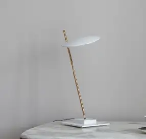 Lederam T1 Cветильник настольный LED 10W, металл white/gold, D170mm W220mm H410mm, Catellani&Smith