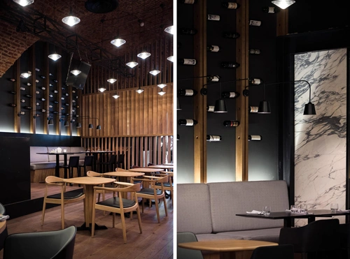 Освещение Освещение бара Q Wine Bar. Сантк-Петербург. - фото 2