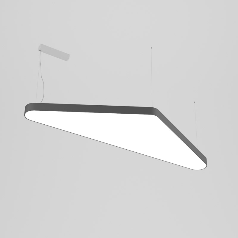 LED светильник подвесной треугольник с закругленными краями (сплошная засветка)