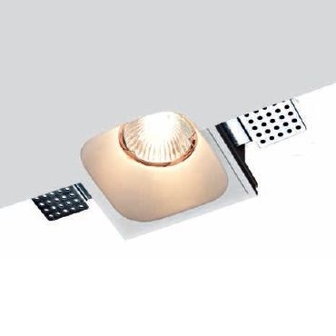 GHOST Square Светильник встраиваемый 1×50W Gu5.3, гипс white, L100mm H130mm, Exenia