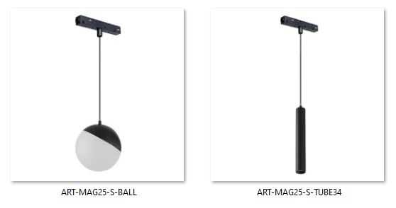 подвесные магнитные светильники для трековой системы ART-MAG25